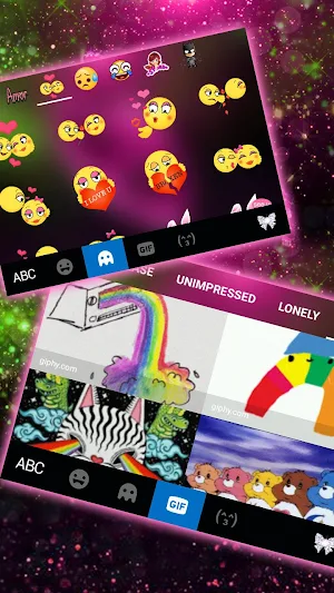 Glitter Pink Butterfly Keyboard Theme Screenshot 3