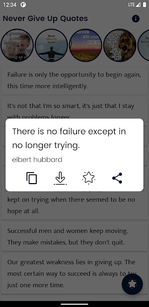 Never Give Up Quote and Saying Screenshot 2