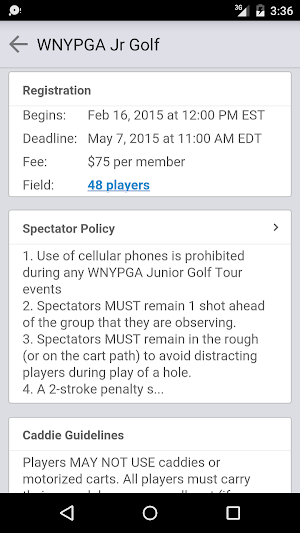 Western NY PGA Junior Tour Screenshot 1