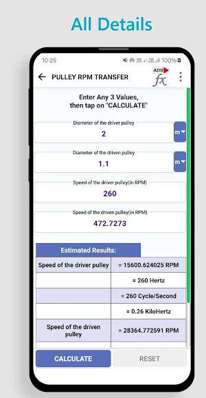 Pulley Belt Length Calculator Screenshot 2