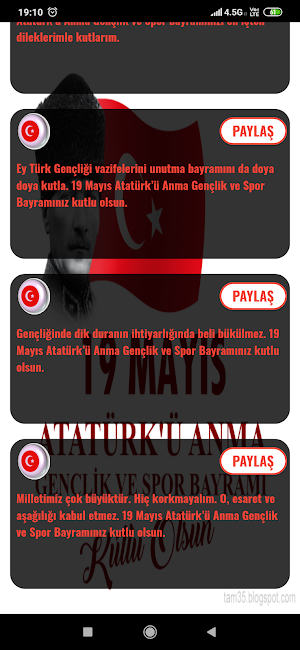 19 Mayıs Mesajları Screenshot 2