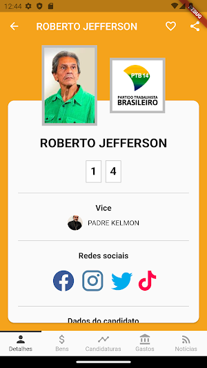 Eleições 2022 - Candidatos Screenshot 2