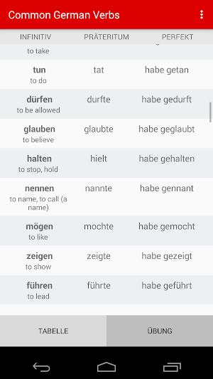 Top 100 German Verbs ( Präteritum / Perfekt ) Screenshot 1
