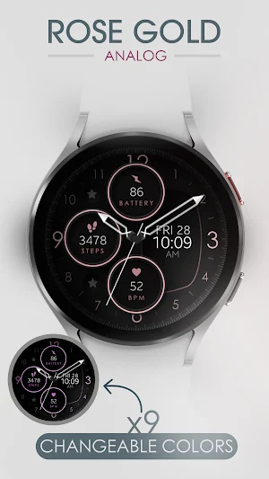 Rose Gold Analog Watch Face Screenshot 1
