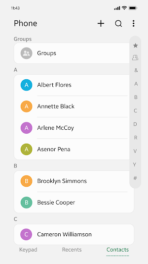 Contacts Screenshot 1