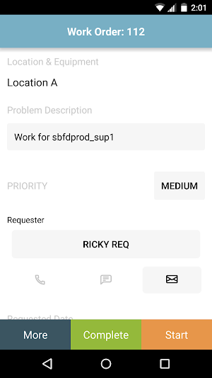 FacilityDude Work Center Screenshot 3