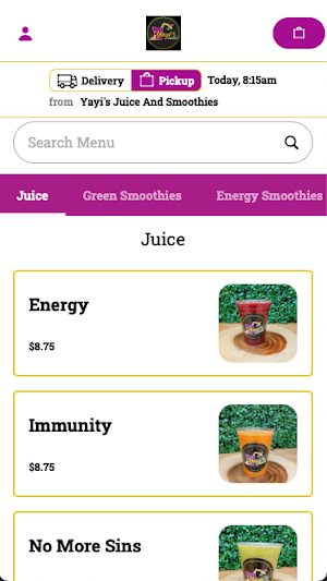 Yayis Juice and Smoothies Screenshot 1
