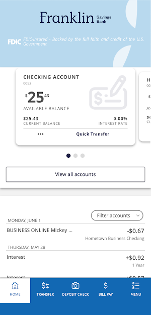 Franklin Savings for ME Screenshot 1