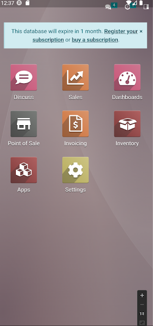 Odoo Community Mobile Screenshot 1