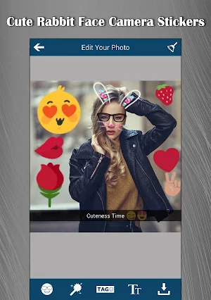 Cute Rabbit Face Camera Sticke Screenshot 2