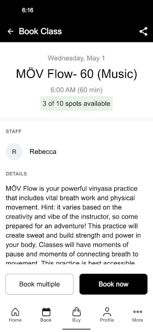 MOV Hot Yoga Screenshot 2