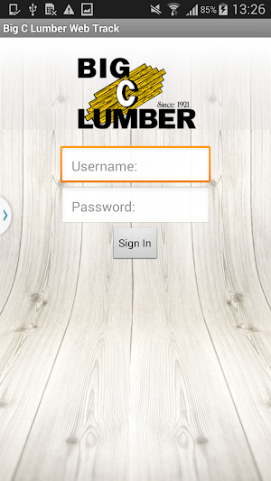 Big C Lumber Web Track Screenshot 0