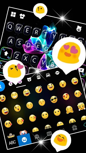 Neon Butterfly Keyboard Background Screenshot 3