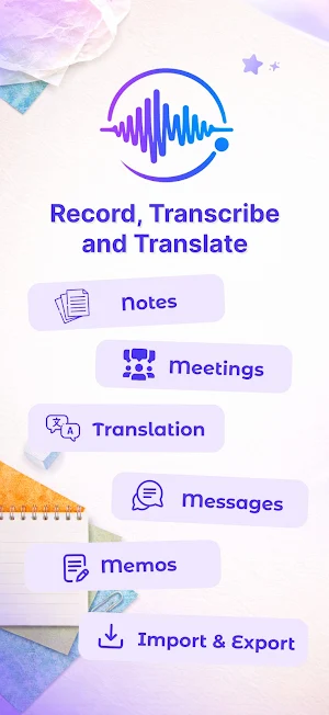 Voxcript : Audio to Text AI Screenshot 0