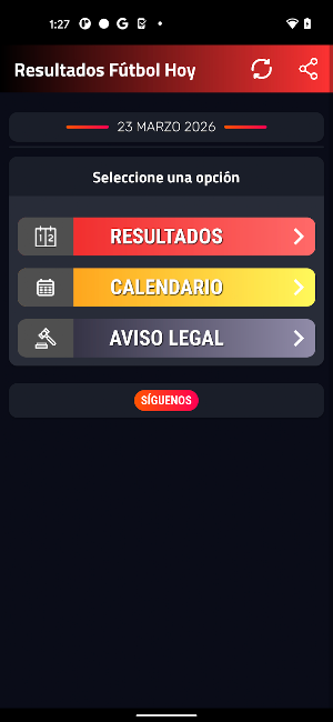 Resultados Fútbol Hoy –En Vivo Screenshot 0