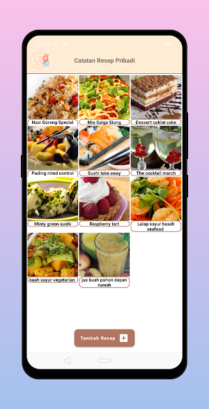 Personal Food Recipe Notes Screenshot 1