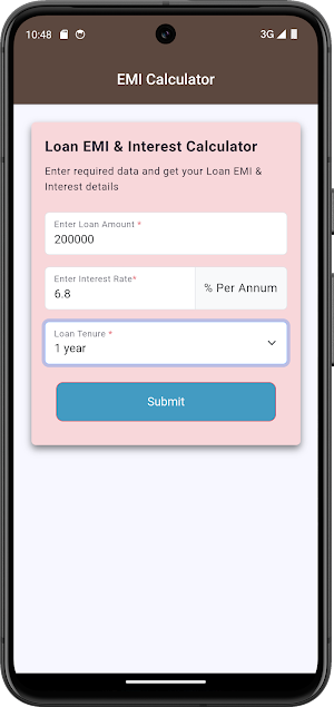 Loan EMI & Interest Calculator Screenshot 2