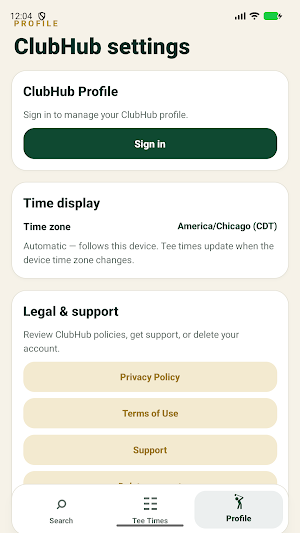 ClubHub - Tee Times Screenshot 3