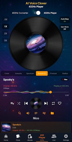 AI Voice Cloner 432Hz Player Screenshot 0