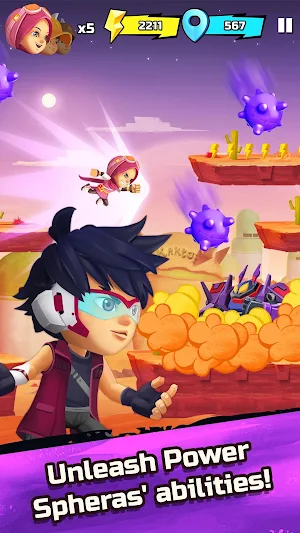 BoBoiBoy Galaxy Run: Fight Aliens to Defend Earth! Screenshot 2