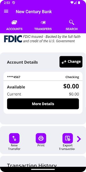 New Century Bank MobileBanking Screenshot 2