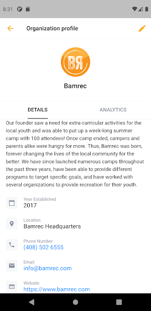Bamrec Organization Screenshot 2