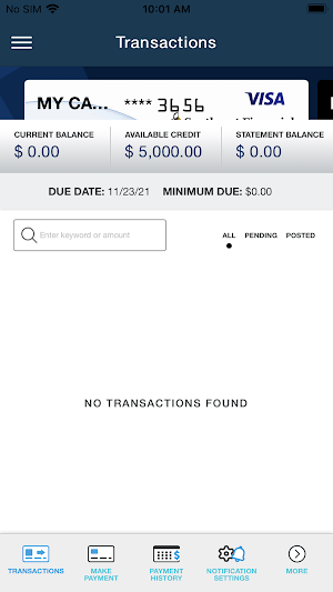 SFCU Card Control Screenshot 2