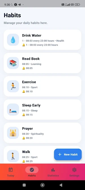 FD Habit Tracker Screenshot 2
