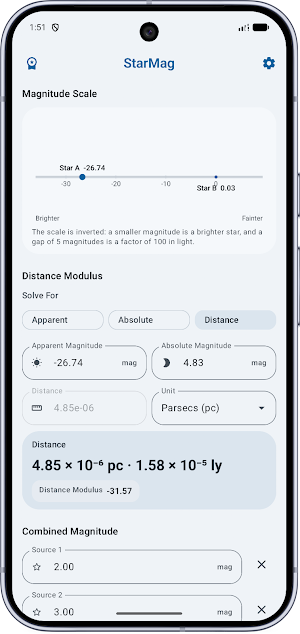 StarMag: Magnitude Calculator Screenshot 1