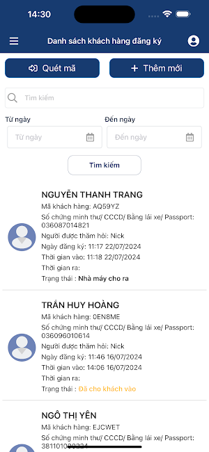 Mega - Quản lý vào ra Screenshot 1