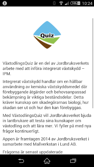 VäxtodlingsQuiz Screenshot 1