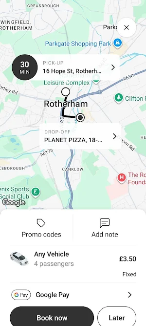 Speedy Taxis Rotherham Screenshot 2