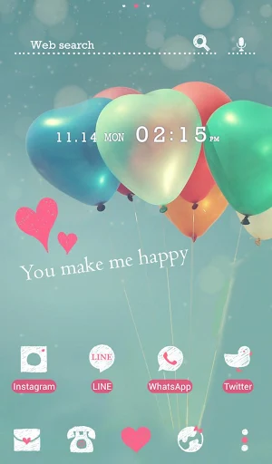 Heart Balloons +HOME Theme Screenshot 0