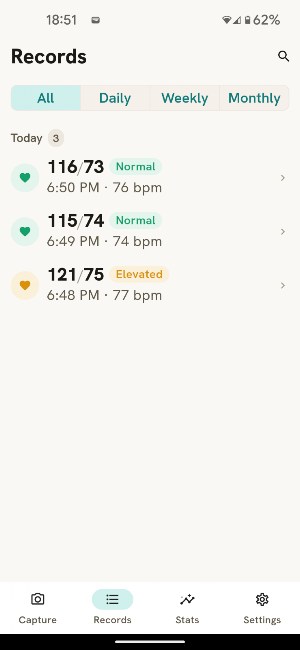 Blood Pressure Log: SnapSana Screenshot 2