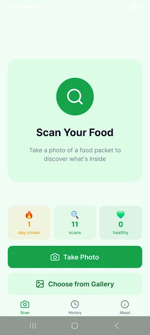 Snacker Food Ingredients Scan Screenshot 0
