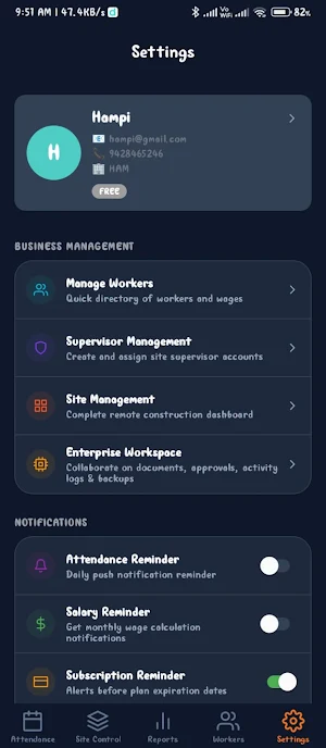 Haajari Manager Screenshot 2