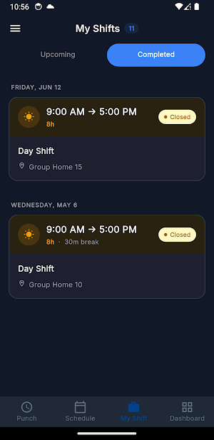 Heeges Schedule Screenshot 2