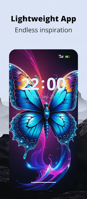 Neon Butterfly Glow Wallpaper Screenshot 3