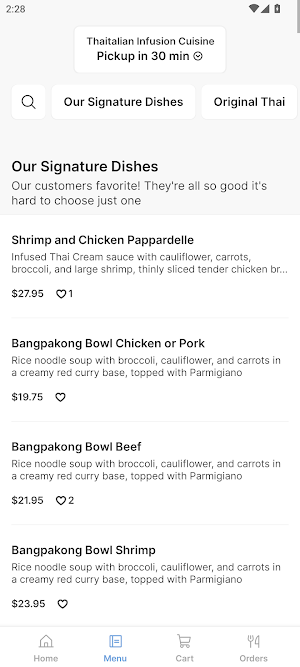 Thaitalian Infusion Cuisine Screenshot 1