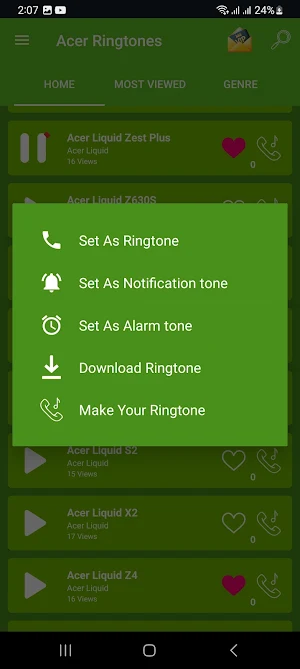 All ACER Mobile Ringtones Screenshot 1