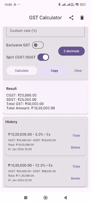 Gst Calculator Screenshot 2