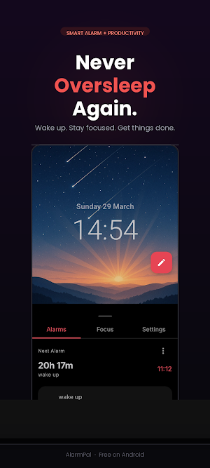 AlarmPal: Alarm & Focus Buddy Screenshot 0