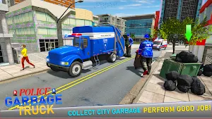 Police Garbage Truck Game 3D Screenshot 2