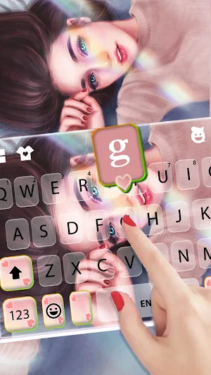 Beautiful Girl CGI Keyboard Background Screenshot 1