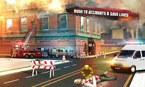 🚒 Rescue Fire Truck Simulator: 911 City Rescue Screenshot 2