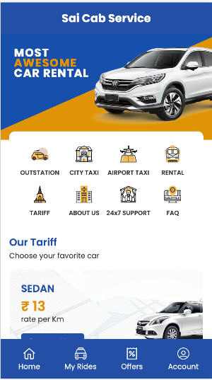 SAI CAB SERVICE - ONE WAY TAXI Screenshot 0
