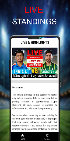 Live Cricket TV HD Streaming Screenshot 0
