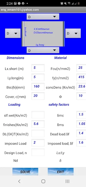 2way solid slab design BS8110 Screenshot 2