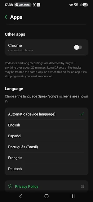 Speak Song — Track Announcer Screenshot 3
