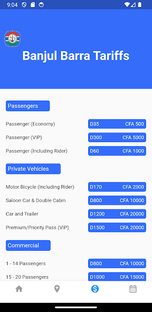 Gambia Ferries App Screenshot 2